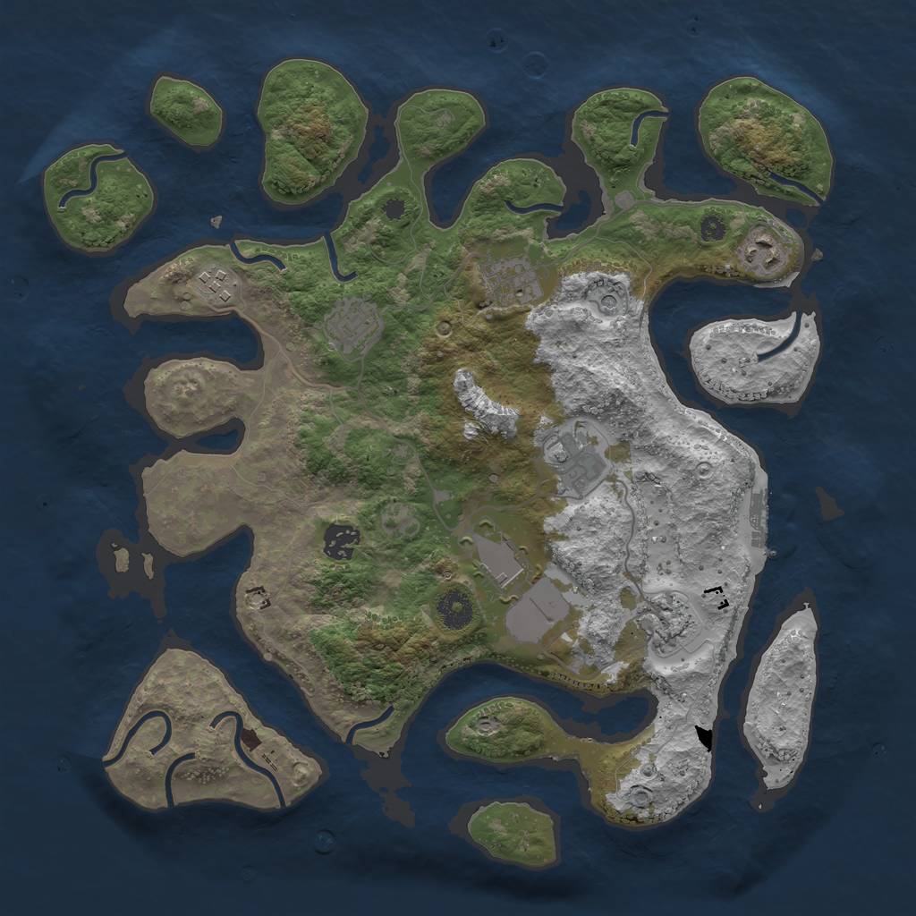 Rust Map: Procedural Map, Size: 3700, Seed: 1685566480, 12 Monuments