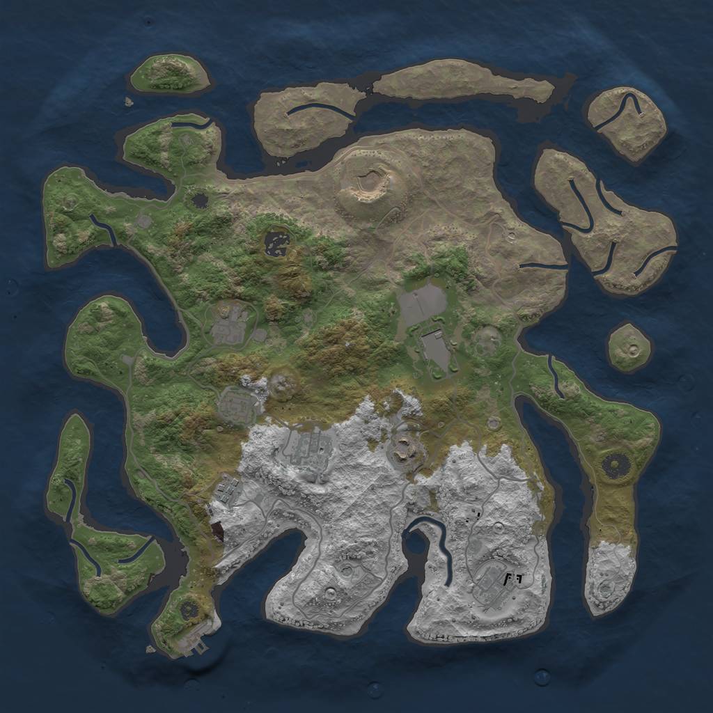 Rust Map: Procedural Map, Size: 4000, Seed: 1803195, 13 Monuments