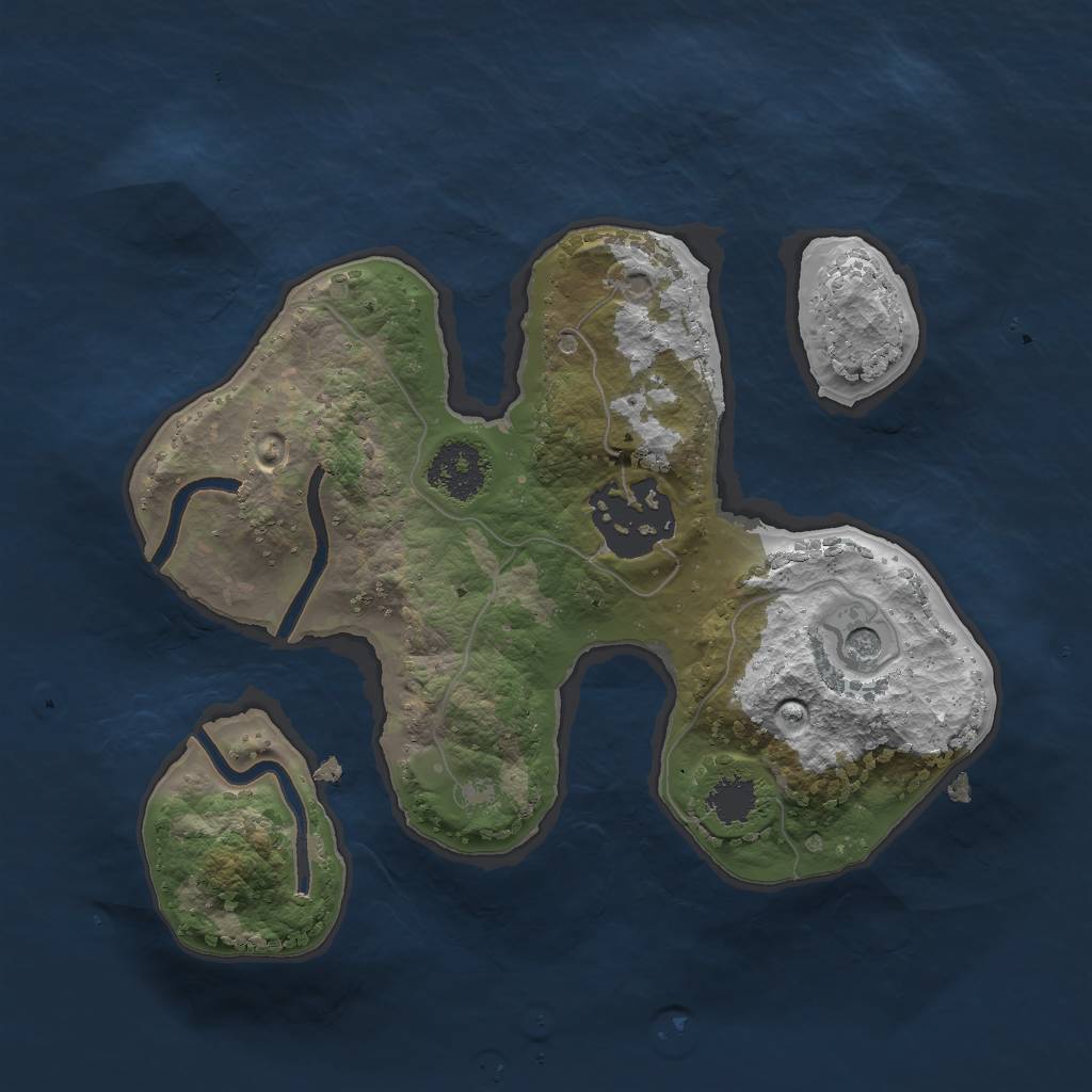 Rust Map: Procedural Map, Size: 2000, Seed: 5346, 4 Monuments