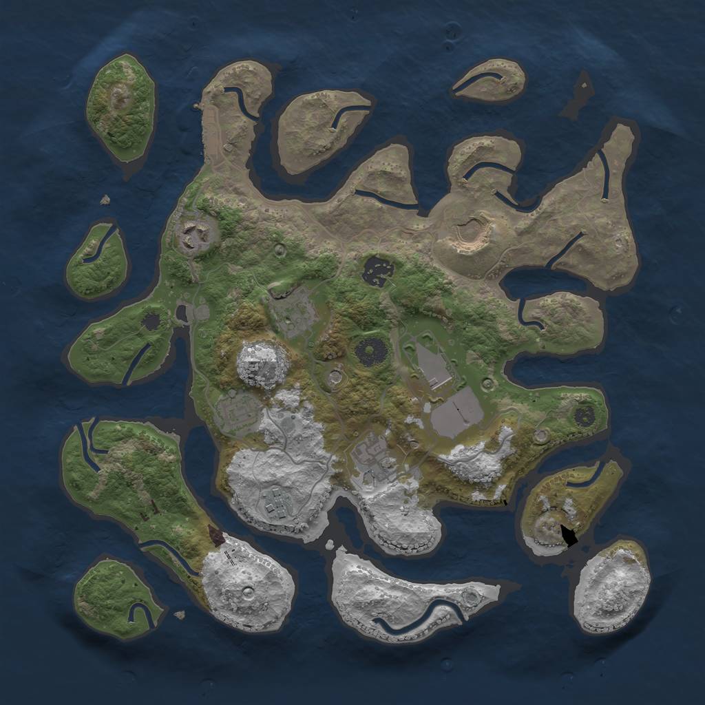 Rust Map: Procedural Map, Size: 3500, Seed: 589, 12 Monuments