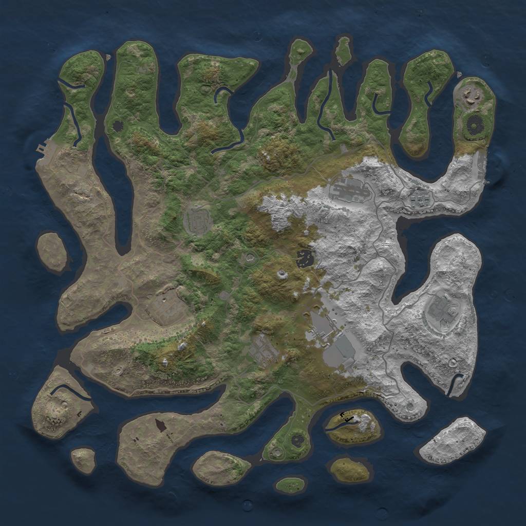 Rust Map: Procedural Map, Size: 4250, Seed: 560177, 14 Monuments