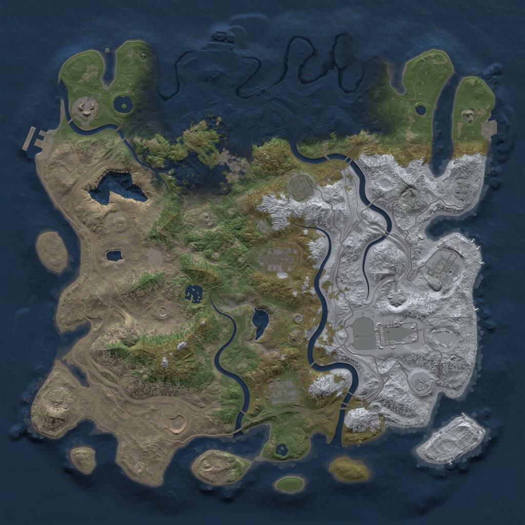 Rust Map: Procedural Map, Size: 4250, Seed: 560177, 16 Monuments
