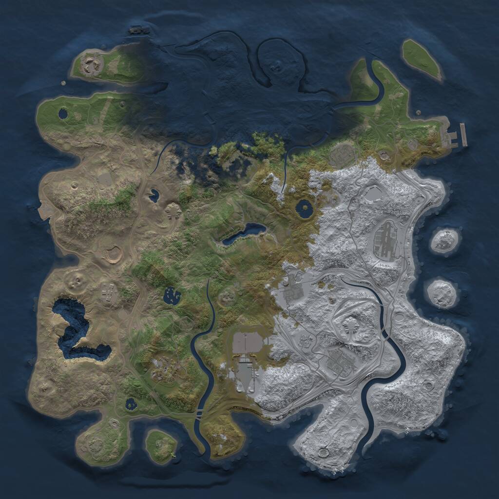 Rust Map: Procedural Map, Size: 4250, Seed: 308629, 17 Monuments