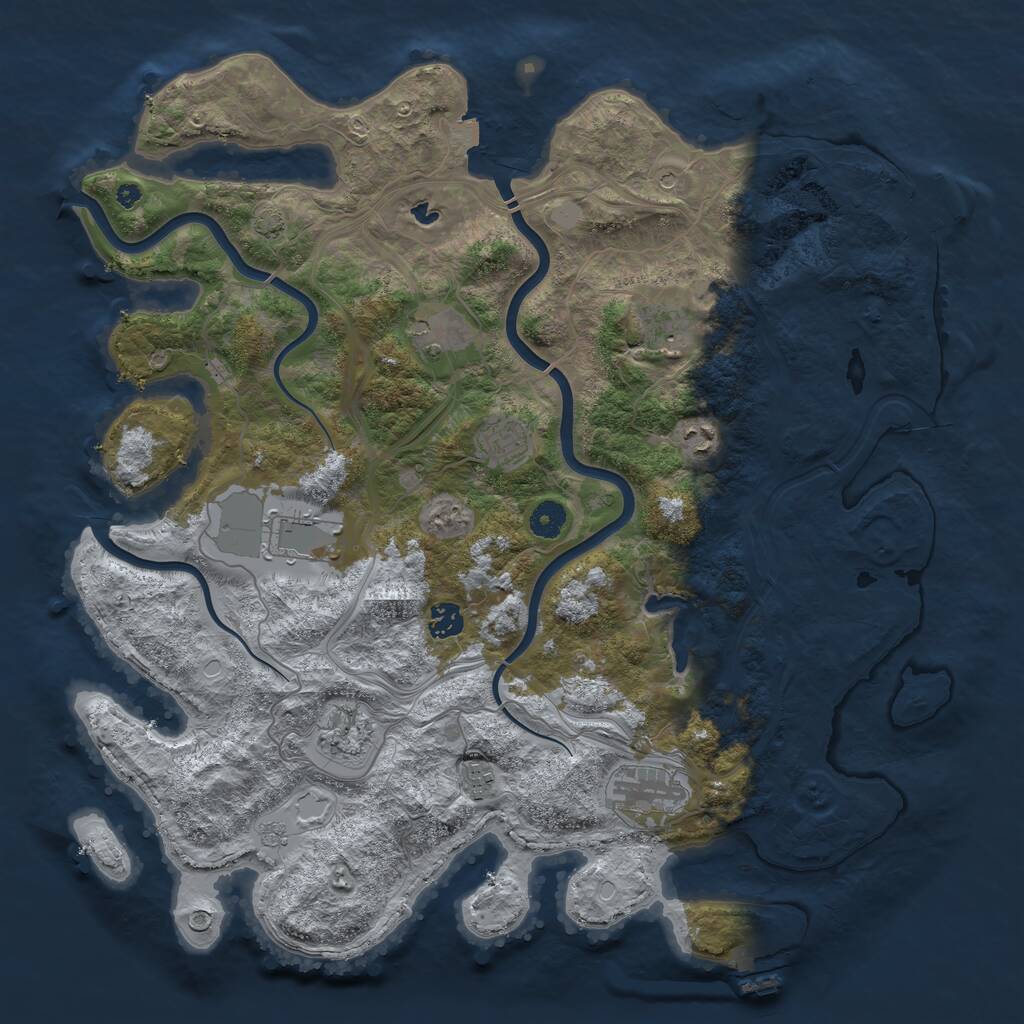 Rust Map: Procedural Map, Size: 4250, Seed: 323762, 15 Monuments
