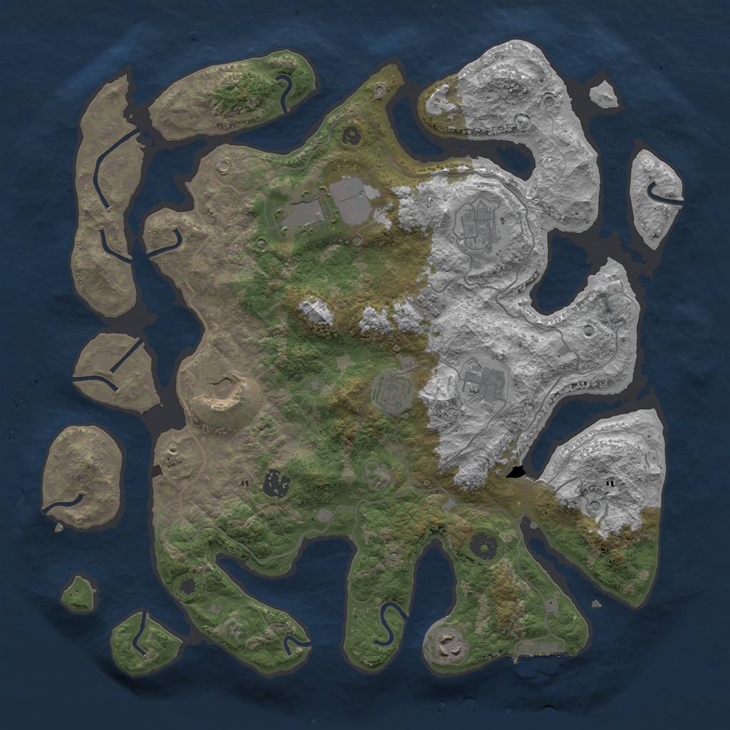 Rust Map: Procedural Map, Size: 4000, Seed: 665320112, 12 Monuments