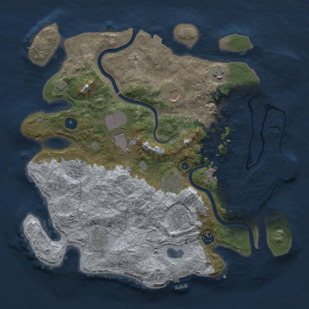 Rust Map: Procedural Map, Size: 3750, Seed: 288793745, 15 Monuments