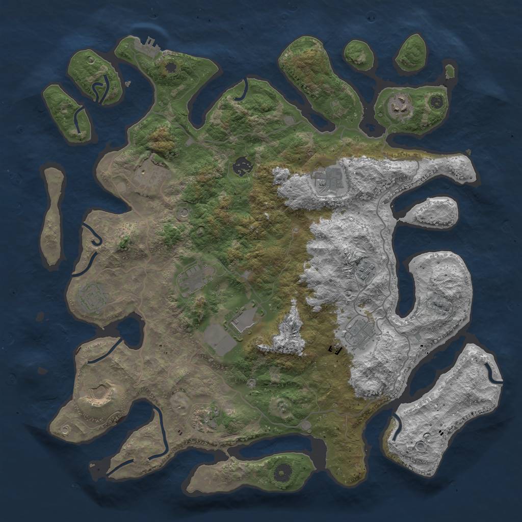 Rust Map: Procedural Map, Size: 4250, Seed: 765033, 15 Monuments