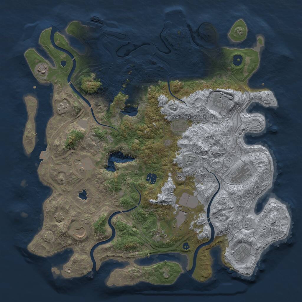Rust Map: Procedural Map, Size: 4250, Seed: 765033, 17 Monuments