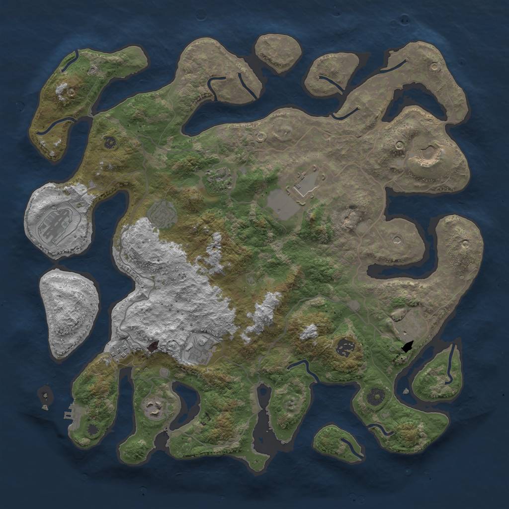 Rust Map: Procedural Map, Size: 4250, Seed: 940773, 14 Monuments