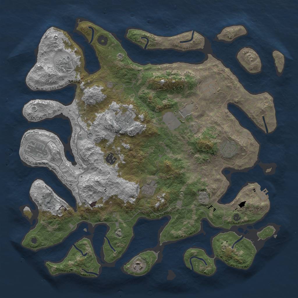 Rust Map: Procedural Map, Size: 4250, Seed: 385760, 14 Monuments