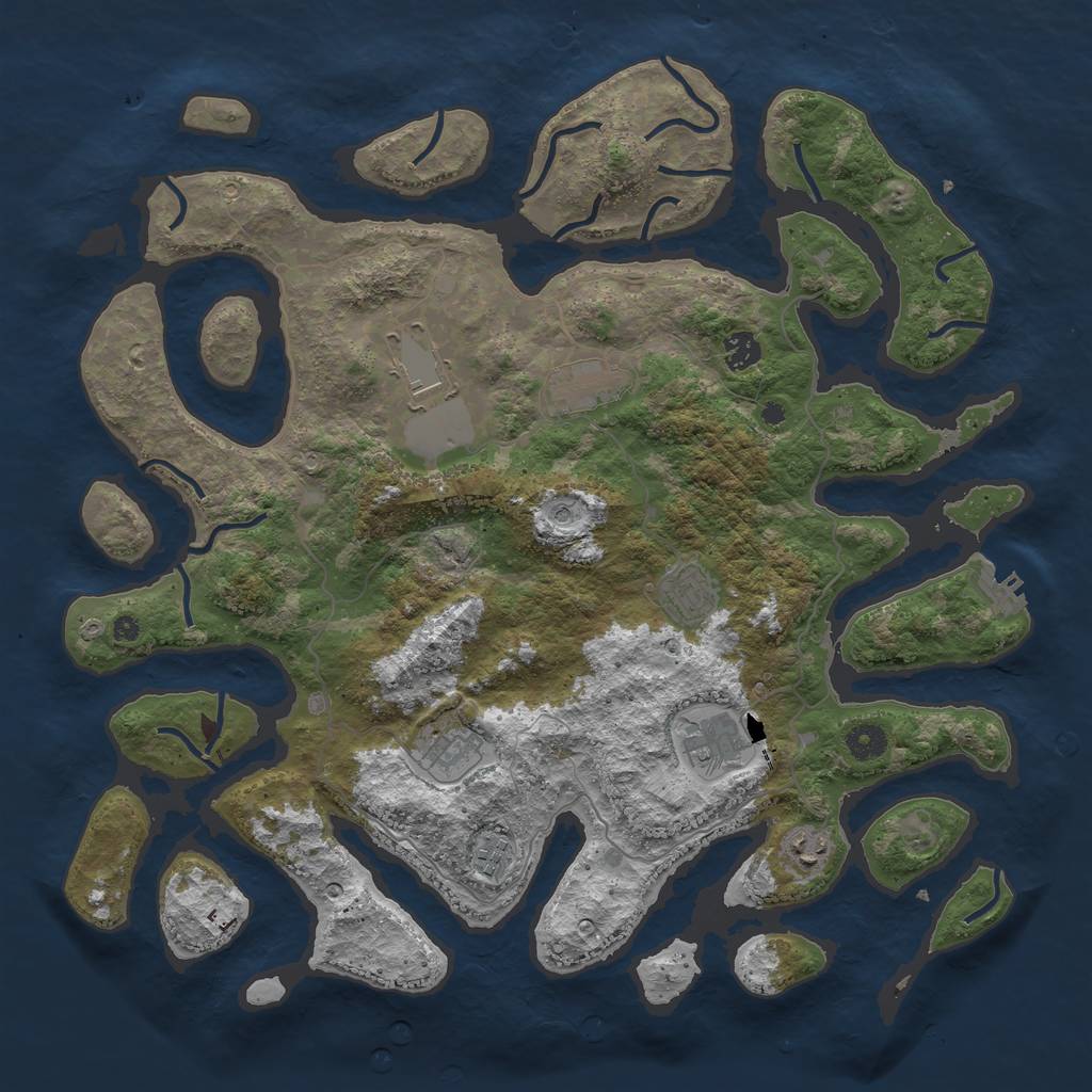 Rust Map: Procedural Map, Size: 4250, Seed: 913398, 12 Monuments