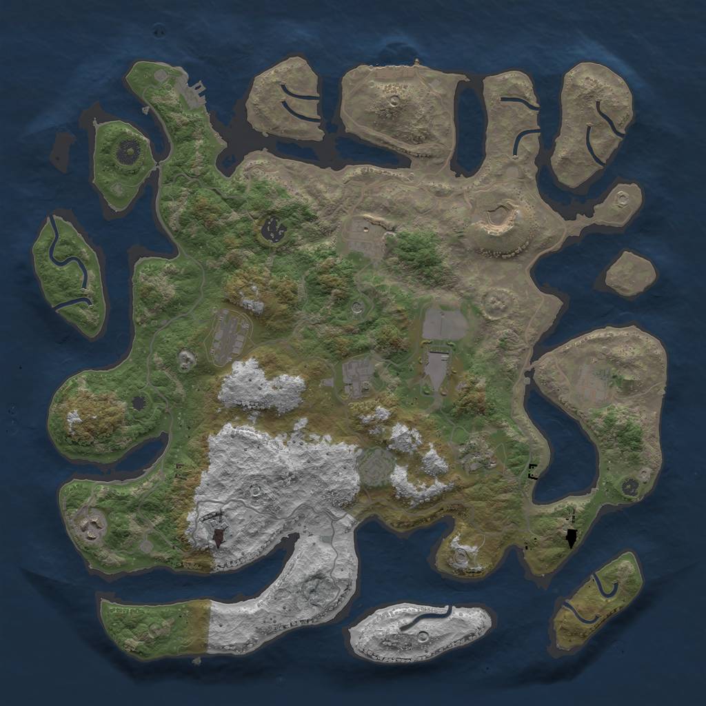 Rust Map: Procedural Map, Size: 4250, Seed: 660113, 16 Monuments