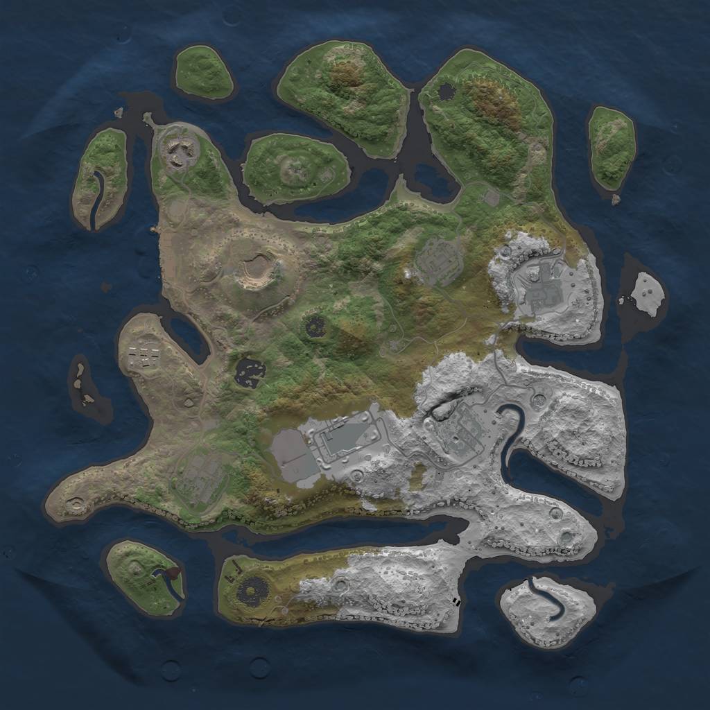 Rust Map: Procedural Map, Size: 3500, Seed: 832605, 13 Monuments
