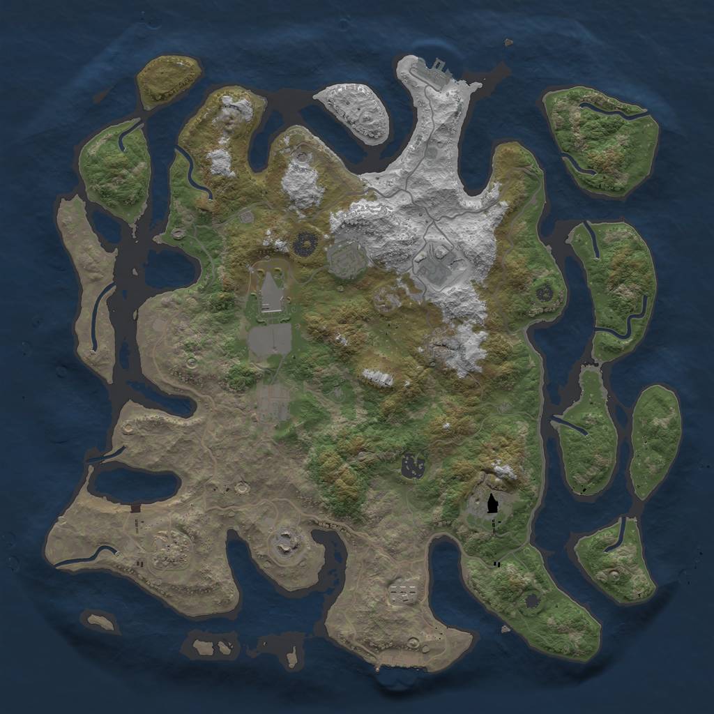 Rust Map: Procedural Map, Size: 4250, Seed: 120783, 14 Monuments