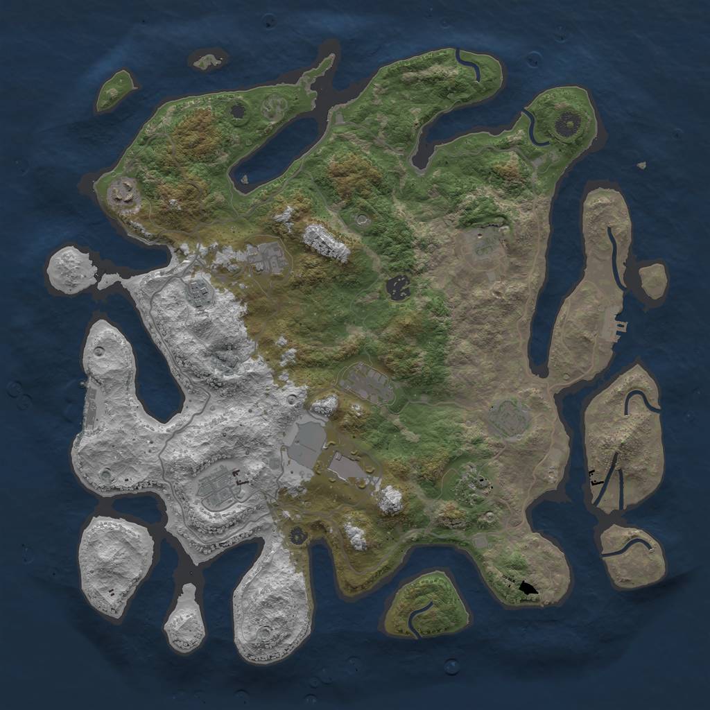 Rust Map: Procedural Map, Size: 4250, Seed: 558103, 15 Monuments