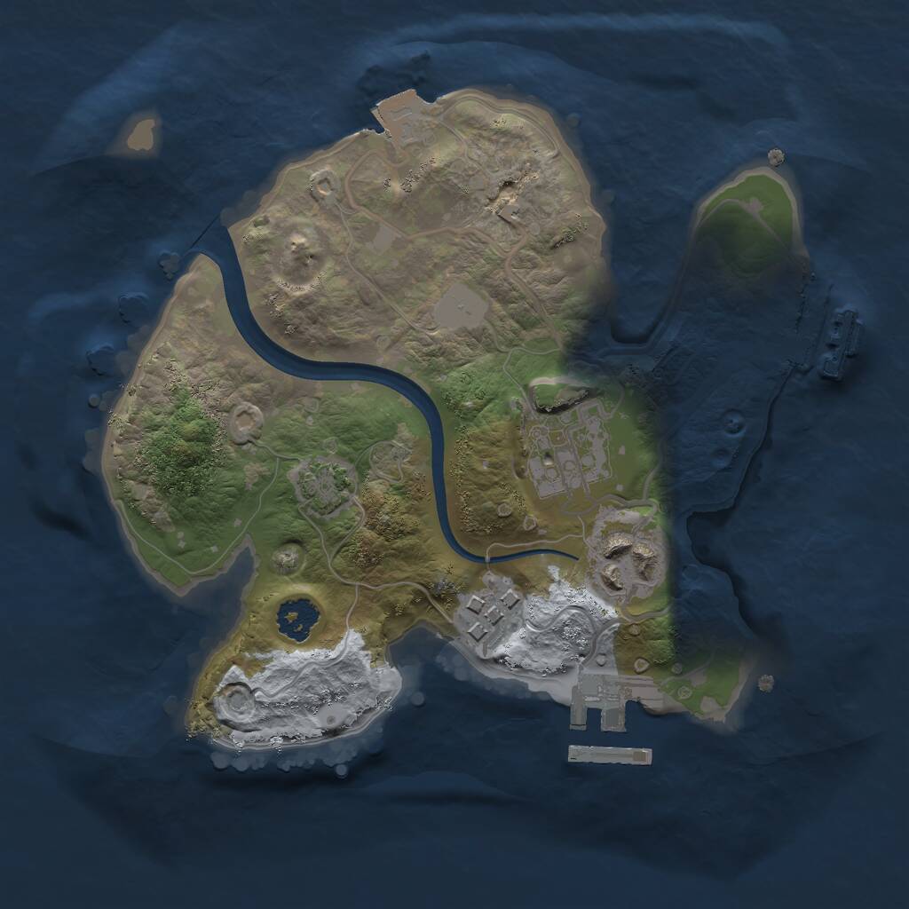 Rust Map: Procedural Map, Size: 2200, Seed: 21334, 7 Monuments
