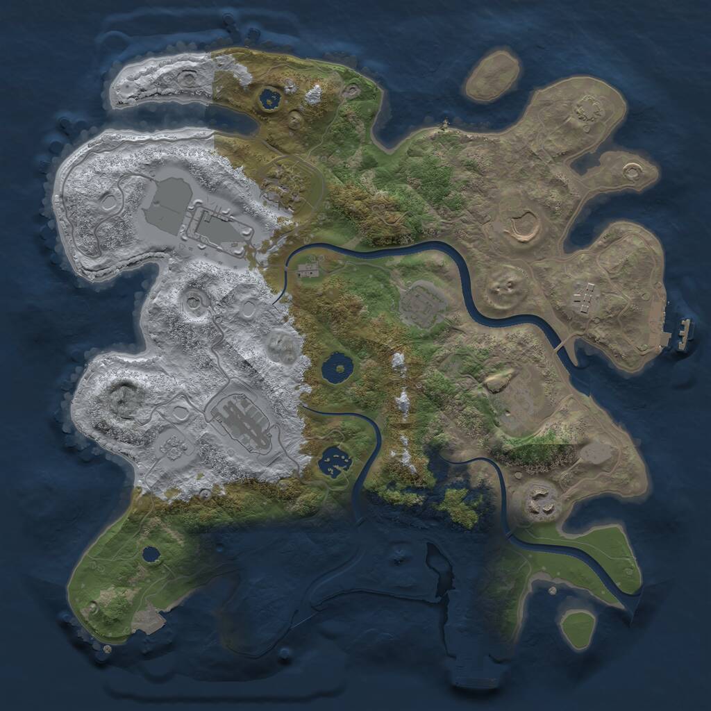 Rust Map: Procedural Map, Size: 3500, Seed: 1409766832, 15 Monuments