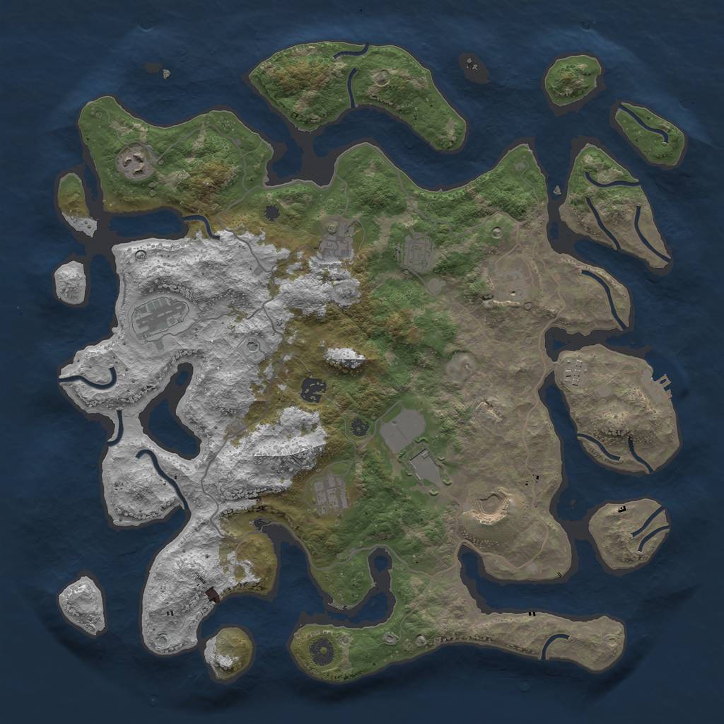 Rust Map: Procedural Map, Size: 4250, Seed: 860326, 14 Monuments