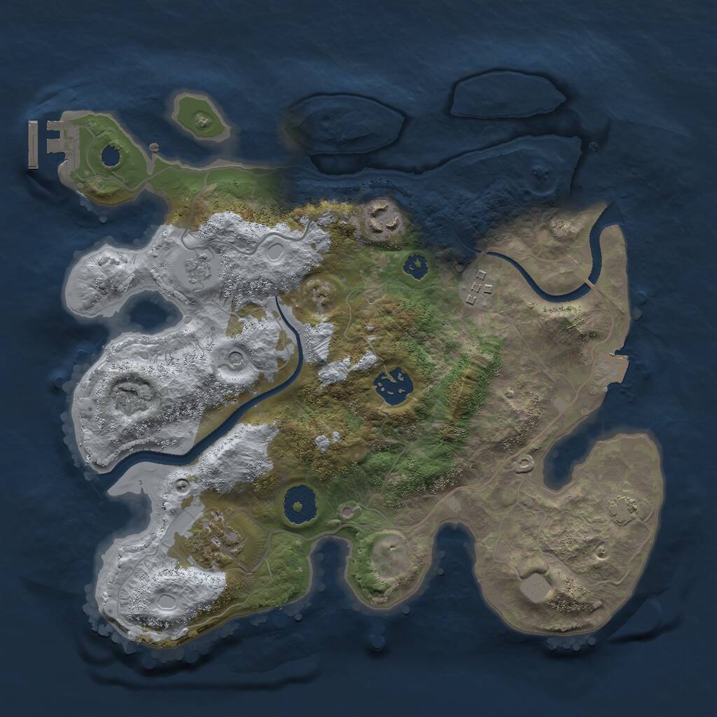 Rust Map: Procedural Map, Size: 3000, Seed: 19950504, 9 Monuments