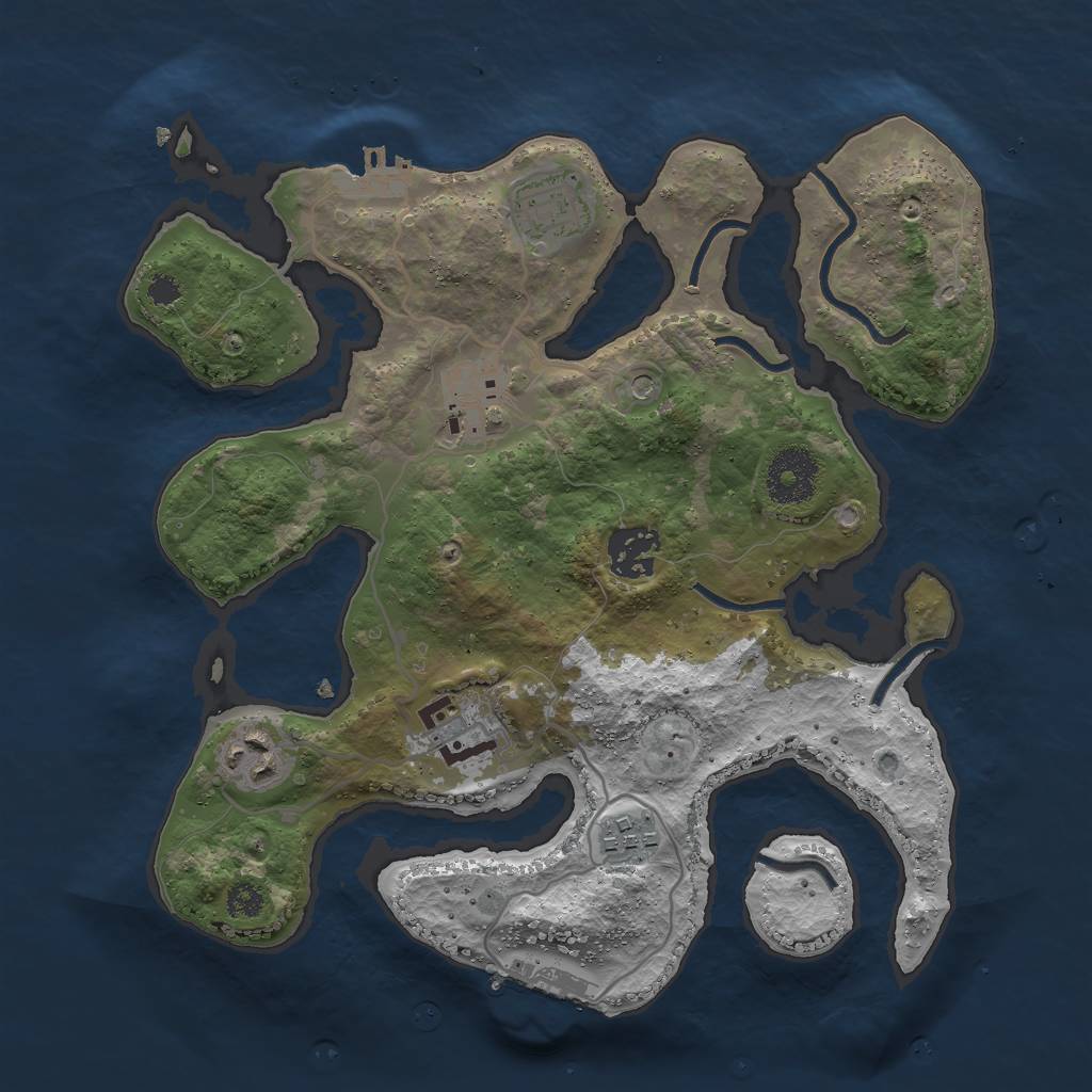Rust Map: Procedural Map, Size: 3000, Seed: 94827, 11 Monuments