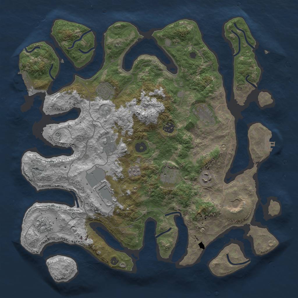 Rust Map: Procedural Map, Size: 4000, Seed: 148116181, 15 Monuments