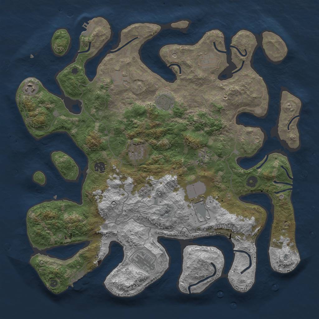 Rust Map: Procedural Map, Size: 4250, Seed: 284924, 15 Monuments