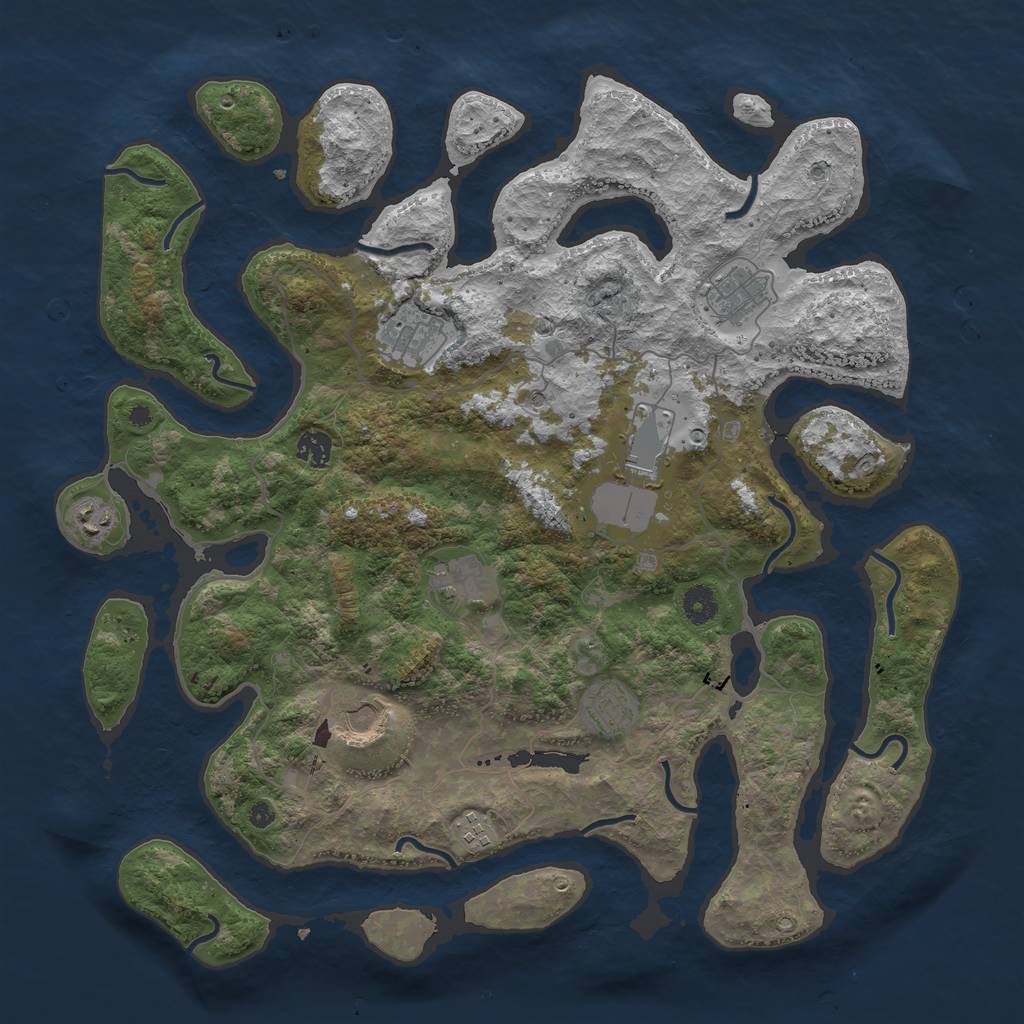 Rust Map: Procedural Map, Size: 4250, Seed: 785361, 12 Monuments
