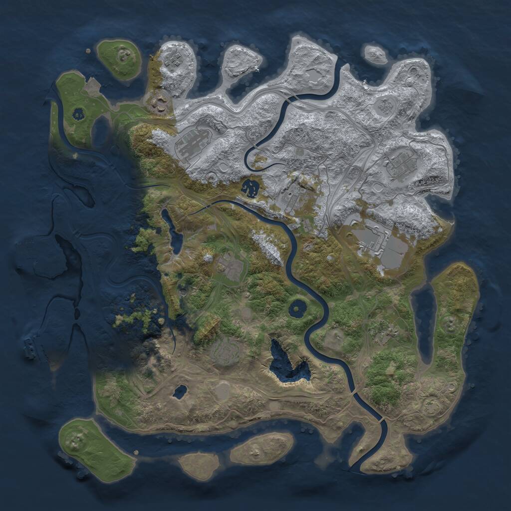Rust Map: Procedural Map, Size: 4250, Seed: 785361, 16 Monuments