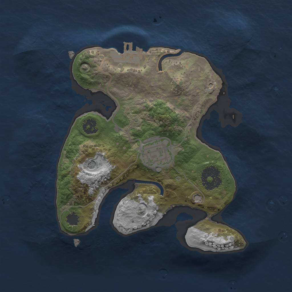 Rust Map: Procedural Map, Size: 2000, Seed: 42897994, 5 Monuments