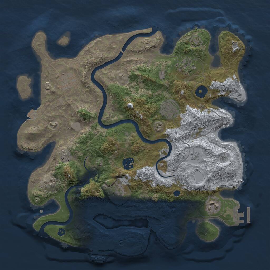 Rust Map: Procedural Map, Size: 3400, Seed: 2943, 13 Monuments