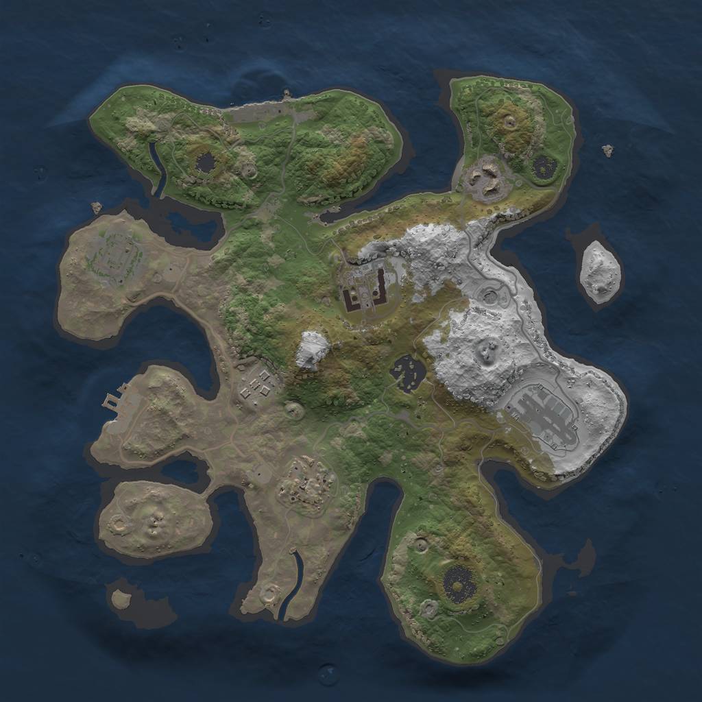 Rust Map: Procedural Map, Size: 3000, Seed: 1978222794, 12 Monuments