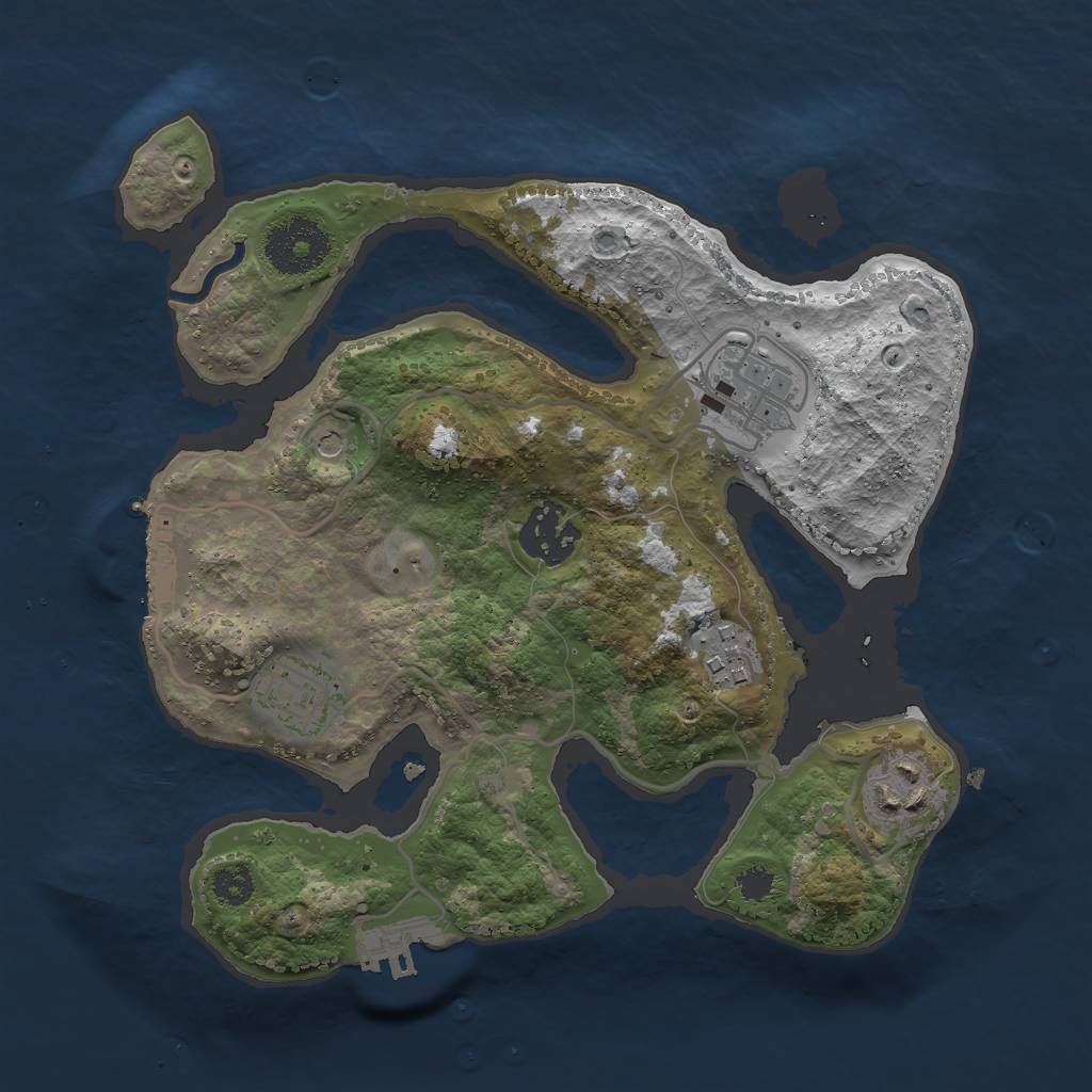 Rust Map: Procedural Map, Size: 2750, Seed: 1248261970, 10 Monuments