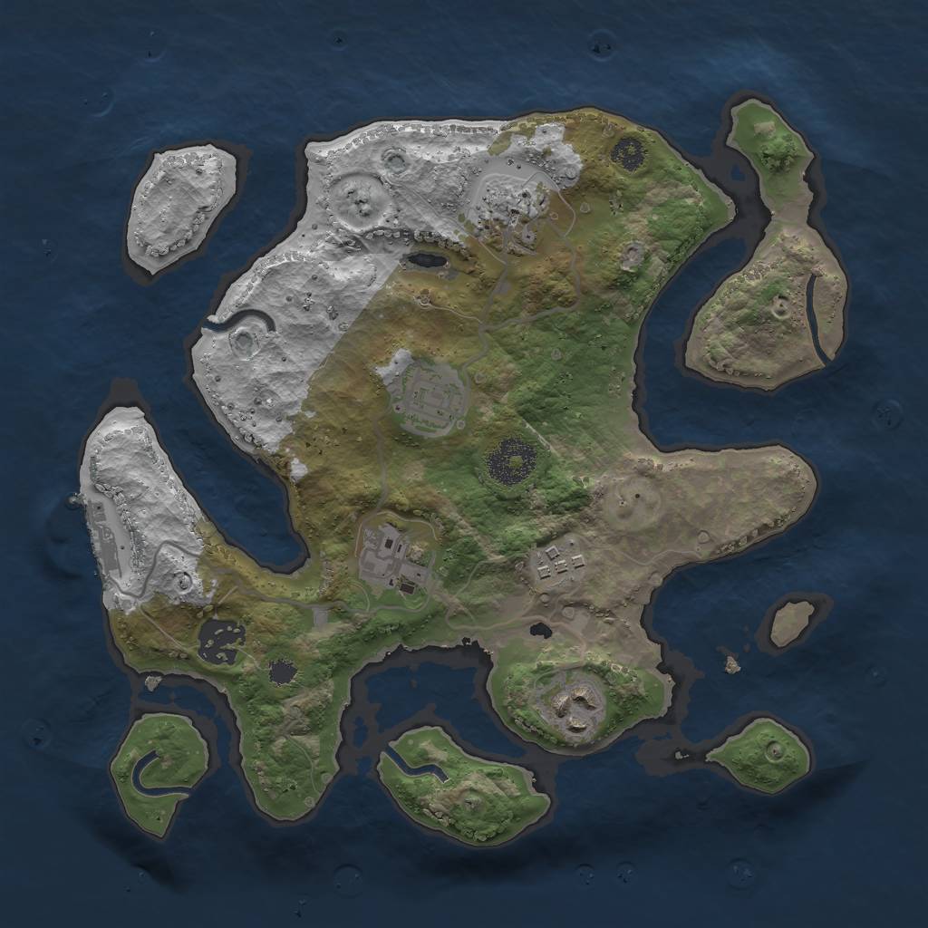 Rust Map: Procedural Map, Size: 2900, Seed: 55, 9 Monuments