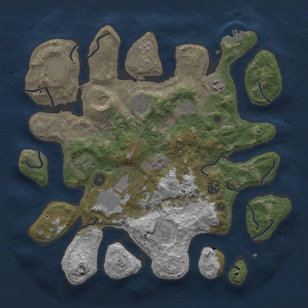 Rust Map: Procedural Map, Size: 3750, Seed: 741, 14 Monuments