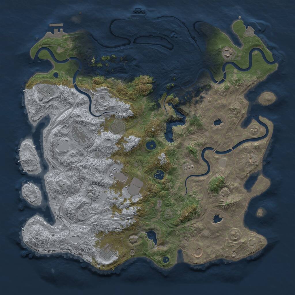 Rust Map: Procedural Map, Size: 4500, Seed: 934898, 17 Monuments