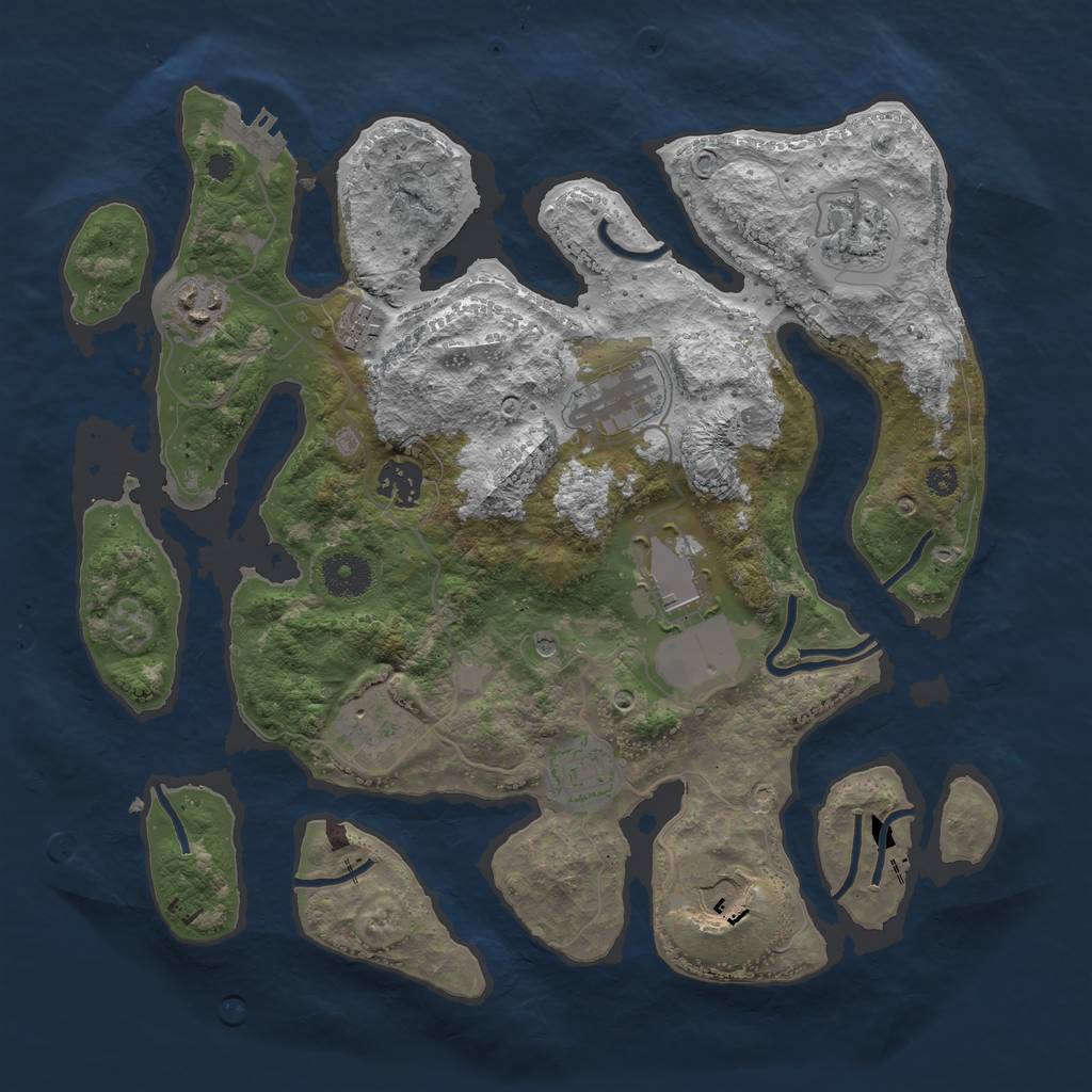 Rust Map: Procedural Map, Size: 3500, Seed: 1064464465, 13 Monuments