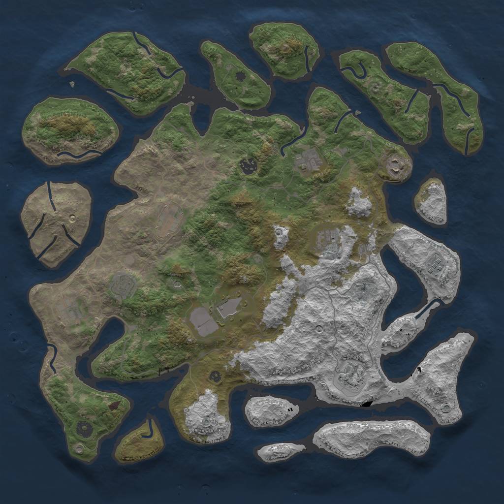 Rust Map: Procedural Map, Size: 4502, Seed: 856348555, 13 Monuments