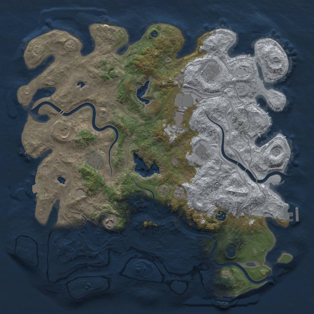 Rust Map: Procedural Map, Size: 4500, Seed: 145195, 14 Monuments