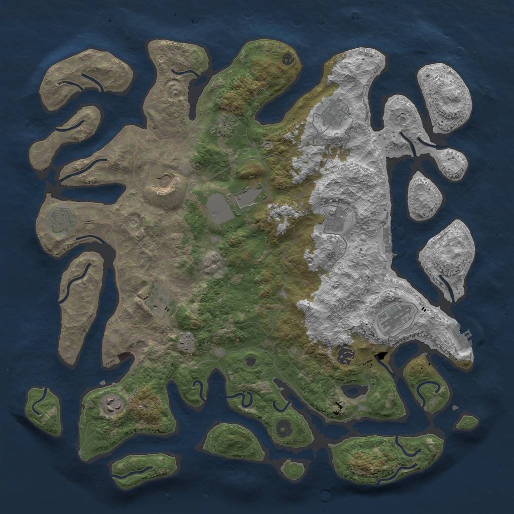 Rust Map: Procedural Map, Size: 4500, Seed: 145195, 16 Monuments