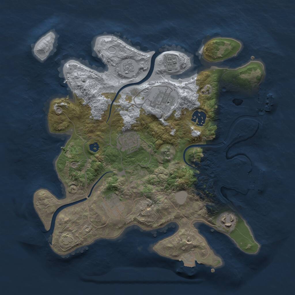 Rust Map: Procedural Map, Size: 3000, Seed: 1416590152, 11 Monuments