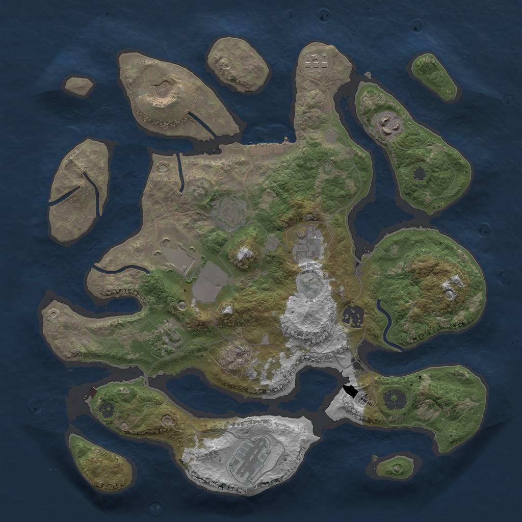 Rust Map: Procedural Map, Size: 3500, Seed: 14384586, 13 Monuments