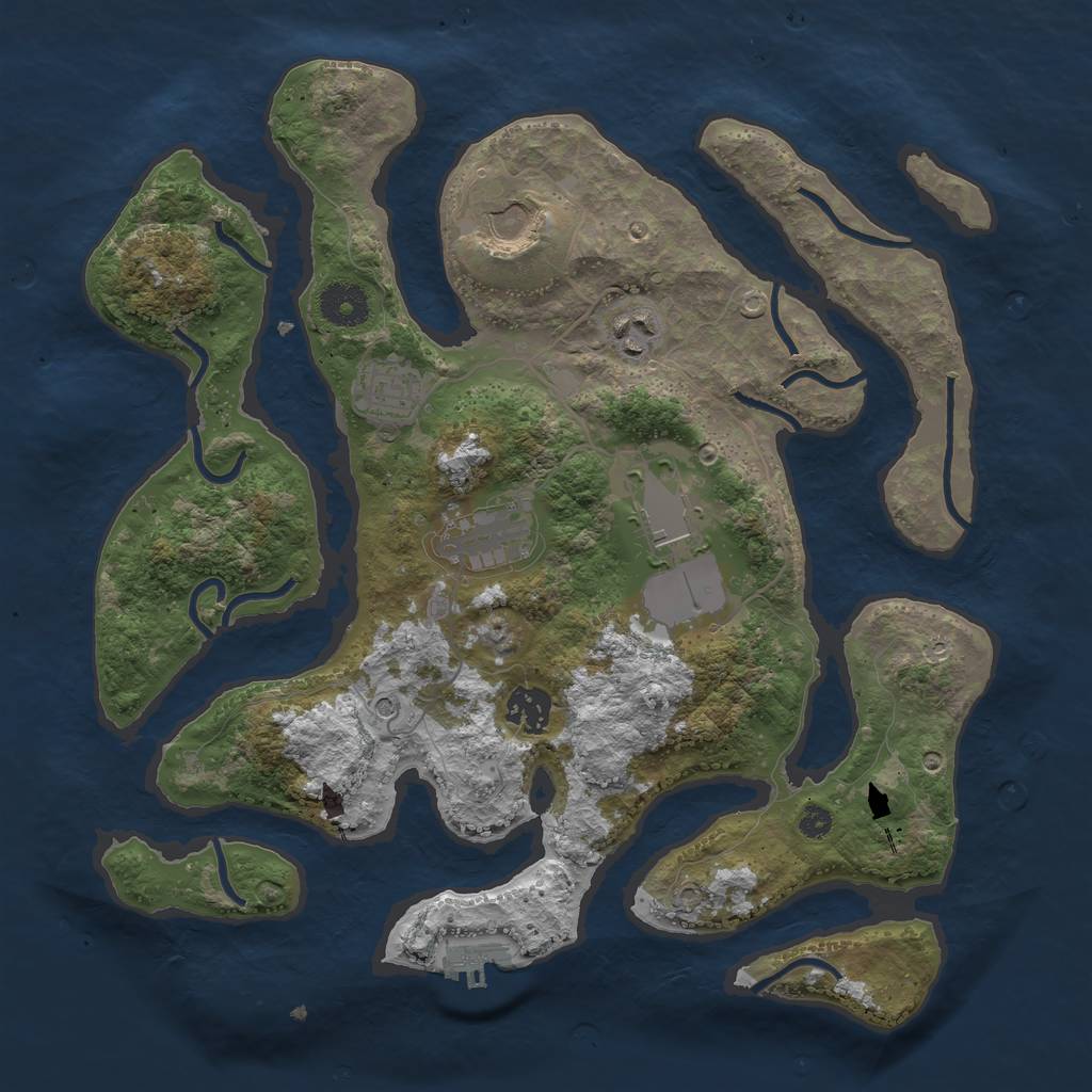 Rust Map: Procedural Map, Size: 3500, Seed: 900852, 10 Monuments