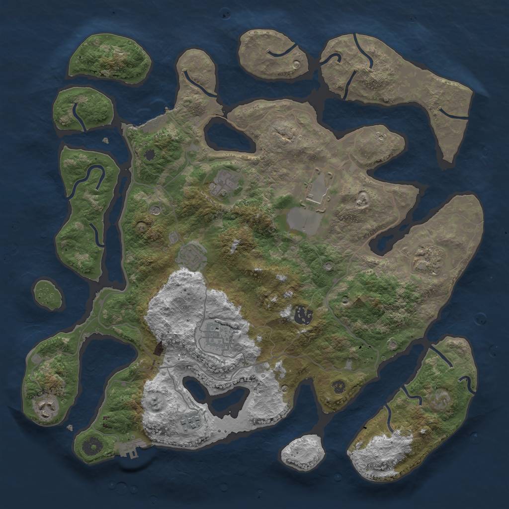 Rust Map: Procedural Map, Size: 4000, Seed: 12034613, 13 Monuments