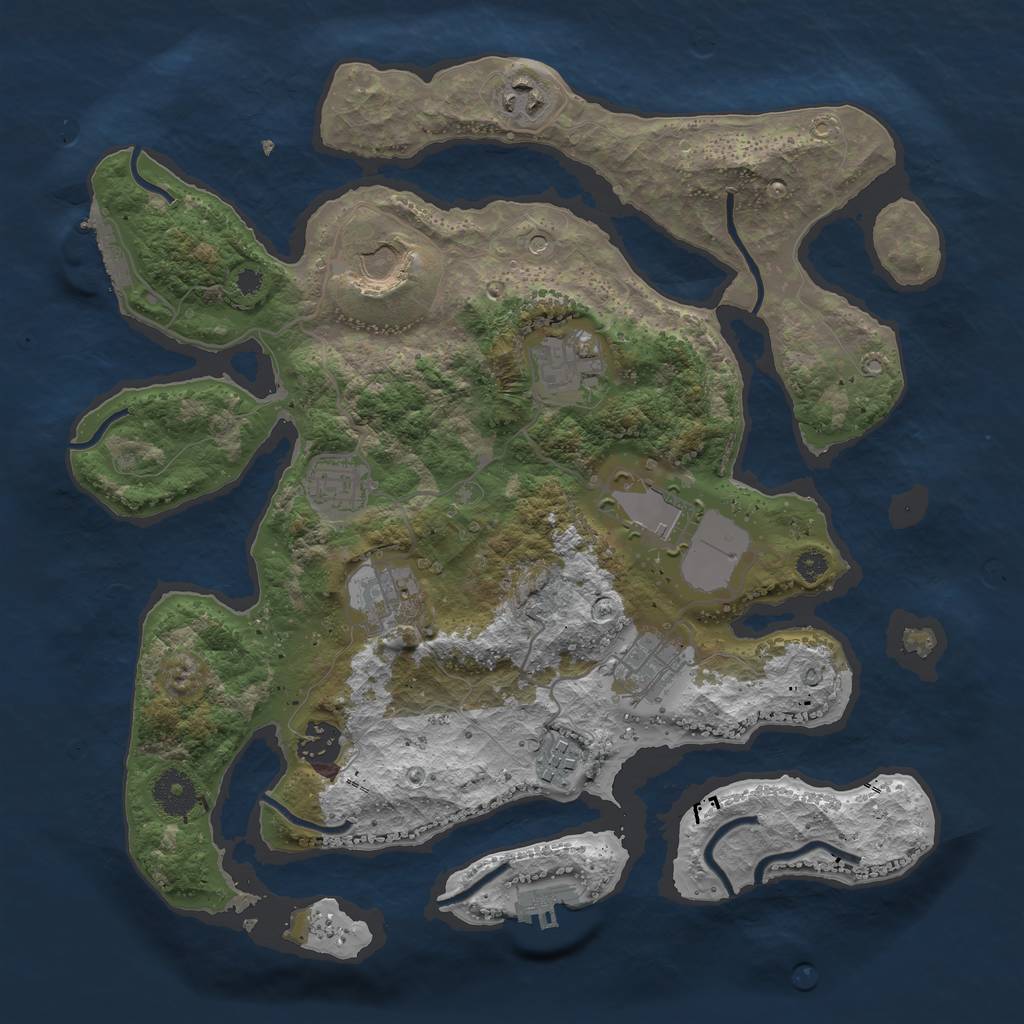 Rust Map: Procedural Map, Size: 3500, Seed: 157478, 14 Monuments