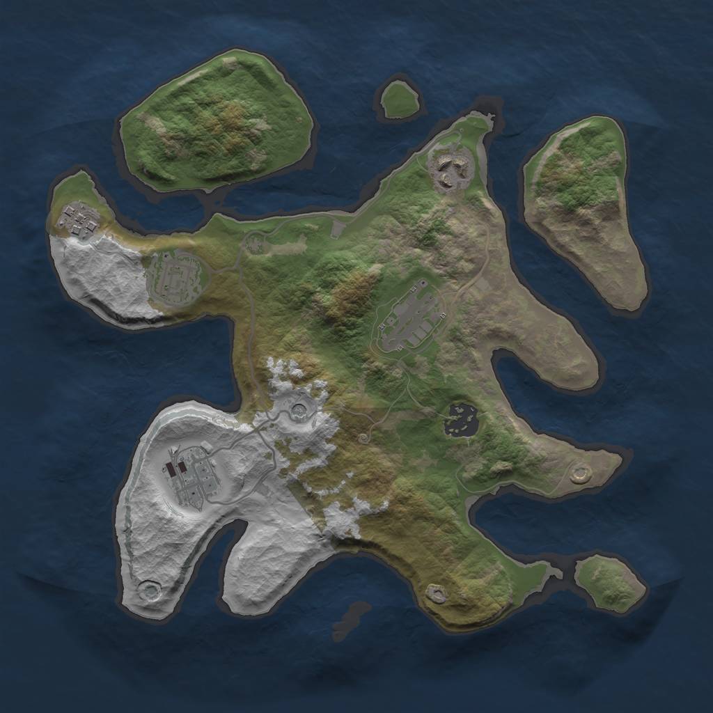 Rust Map: Barren, Size: 3000, Seed: 2003904313, 9 Monuments