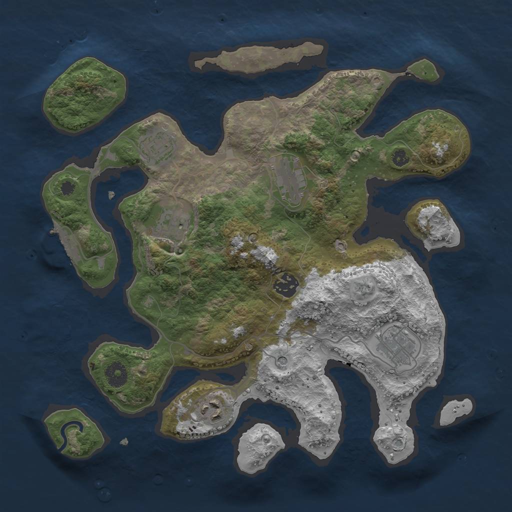 Rust Map: Procedural Map, Size: 3250, Seed: 290492, 10 Monuments