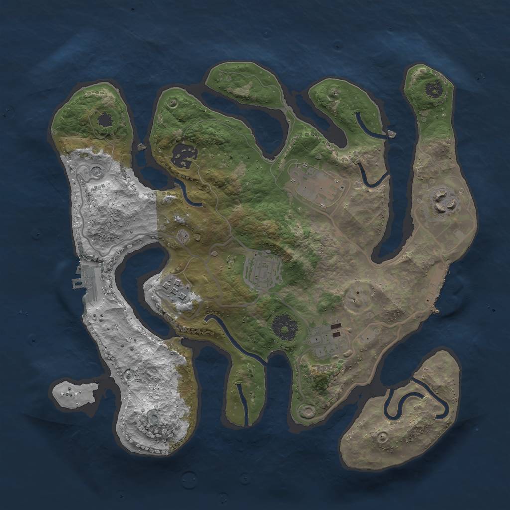 Rust Map: Procedural Map, Size: 3000, Seed: 814382275, 11 Monuments