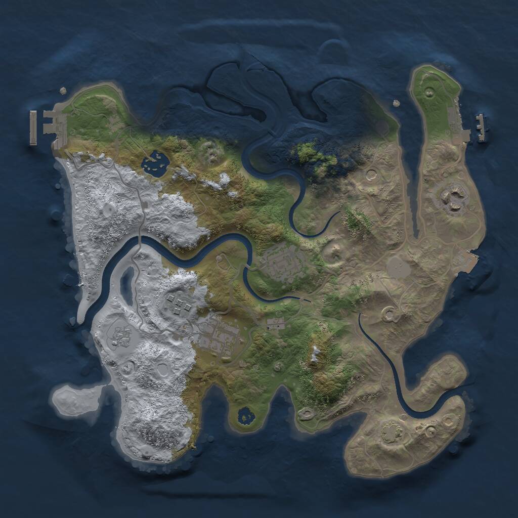 Rust Map: Procedural Map, Size: 3000, Seed: 814382275, 11 Monuments