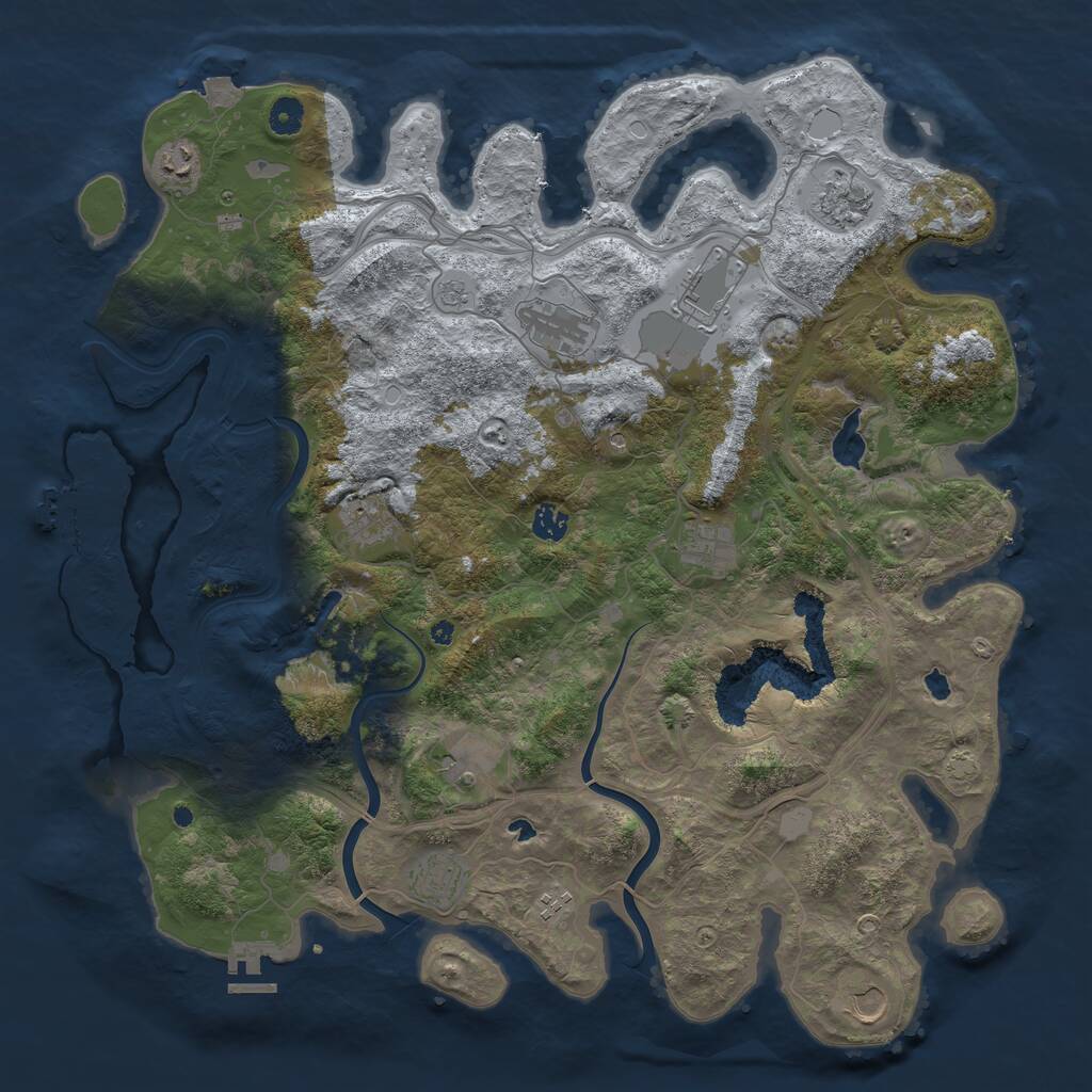 Rust Map: Procedural Map, Size: 4500, Seed: 1018434, 17 Monuments