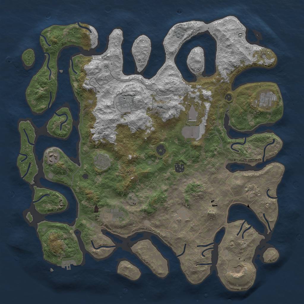 Rust Map: Procedural Map, Size: 4500, Seed: 1018434, 15 Monuments